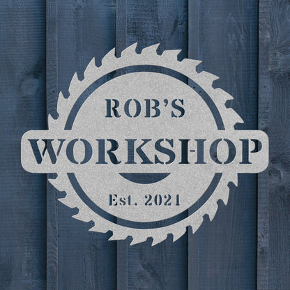 Personalized Circular Saw Metal Sign – Workshop & Contractor Wall Art