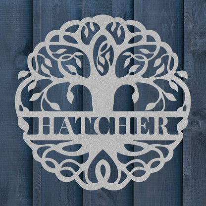 Custom Tree of Life Family Name Metal Sign