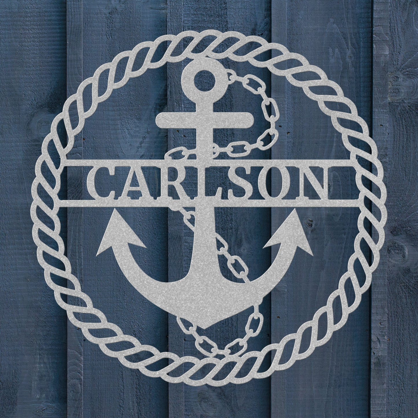 Anchor Metal Sign – Custom Nautical Family Name Wall Art