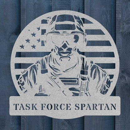 Tactical Soldier Metal Sign – Custom Military Wall Art