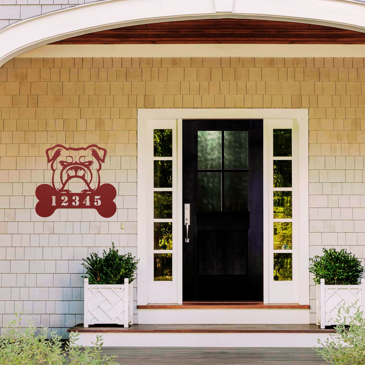 Personalized Bulldog House Number Sign