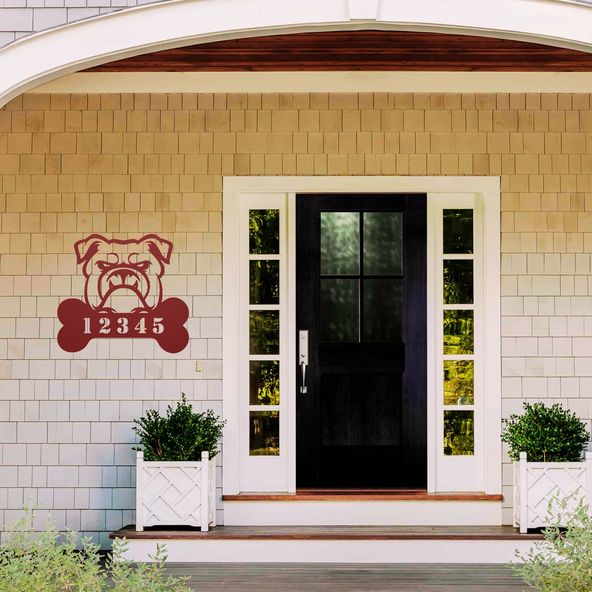 Personalized Bulldog House Number Sign