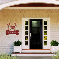 Personalized Bulldog House Number Sign