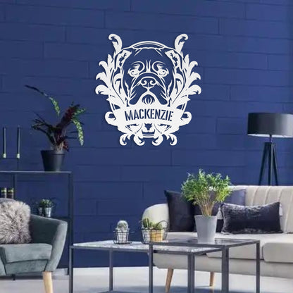 Bulldog Family Name Metal Sign