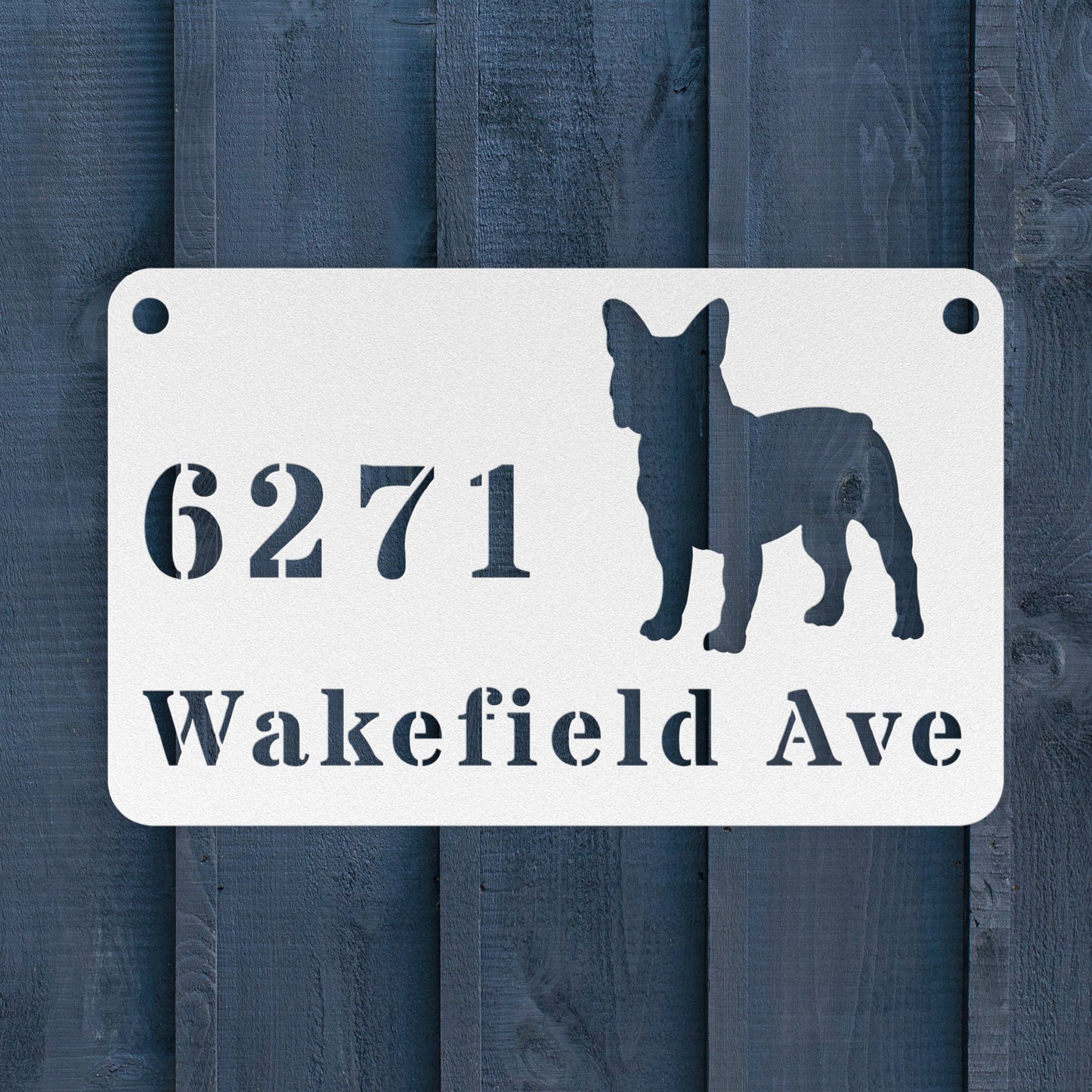 French Bulldog Boulevard Metal Porch Sign