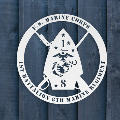 U.S. Marine Corps 1/8 Metal Wall Sign