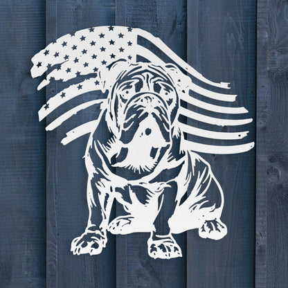 The Patriot English Bulldog Metal Sign – American Flag Bulldog Wall Art