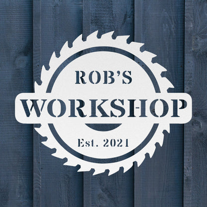 Personalized Circular Saw Metal Sign – Workshop & Contractor Wall Art