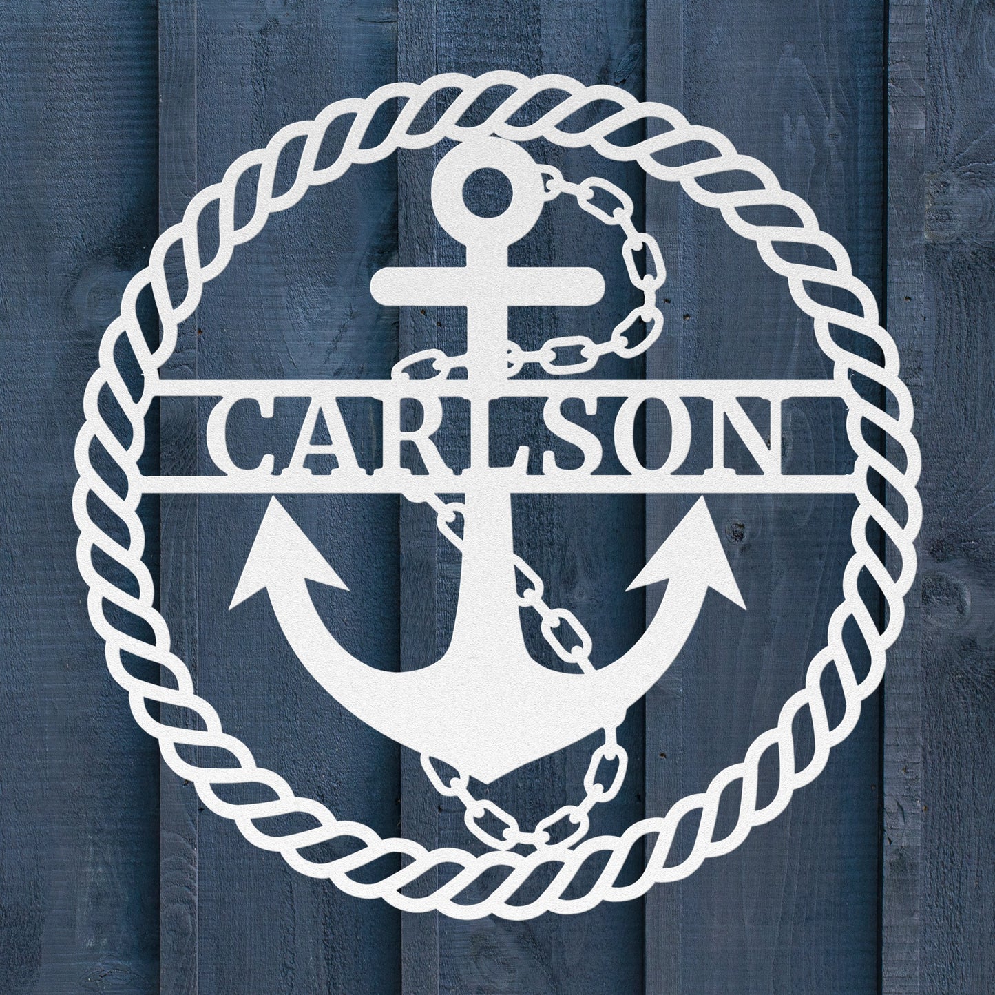 Anchor Metal Sign – Custom Nautical Family Name Wall Art