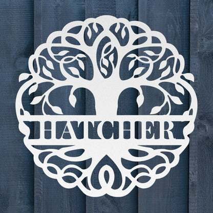 Custom Tree of Life Family Name Metal Sign