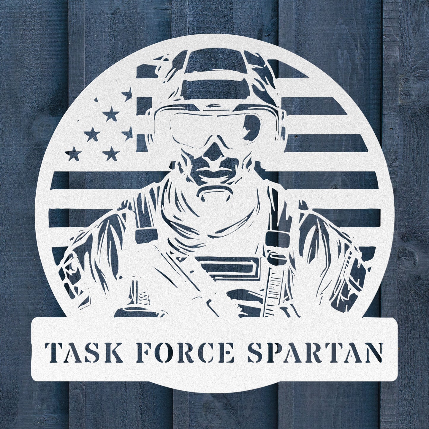 Tactical Soldier Metal Sign – Custom Military Wall Art