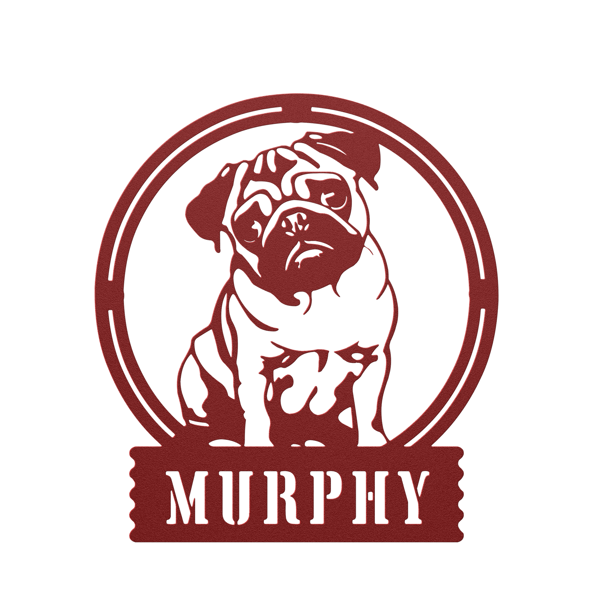 Adorable Elegance: Custom Pug Metal Wall Decor - BullyBellyMetal Sign