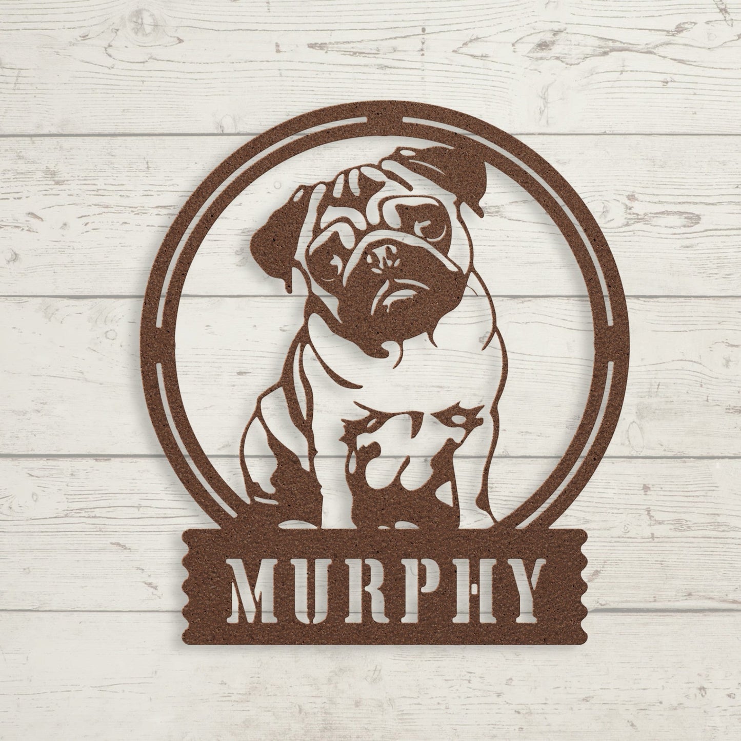 Adorable Elegance: Custom Pug Metal Wall Decor - BullyBellyMetal Sign