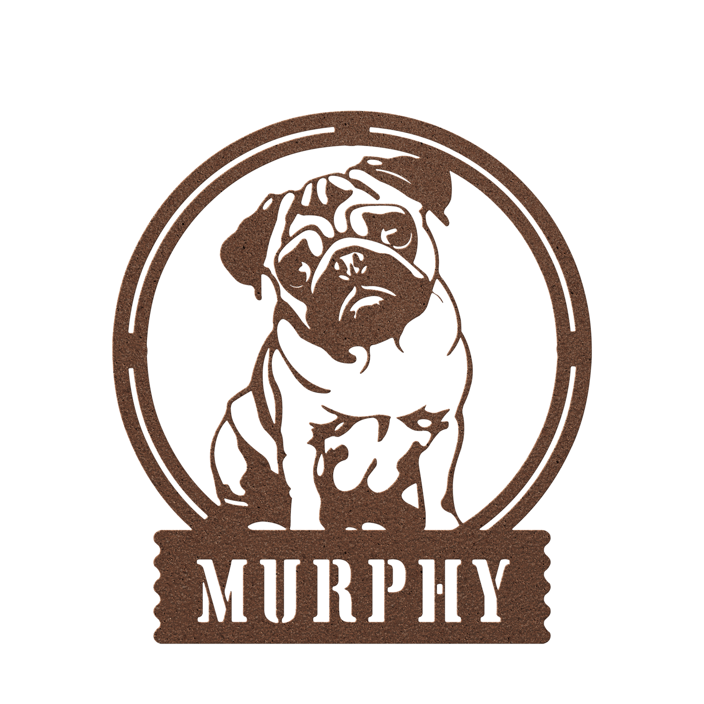 Adorable Elegance: Custom Pug Metal Wall Decor - BullyBellyMetal Sign