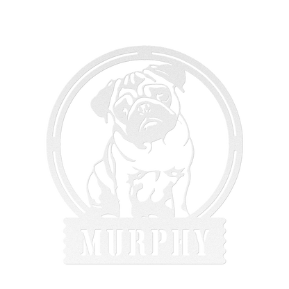 Adorable Elegance: Custom Pug Metal Wall Decor - BullyBellyMetal Sign