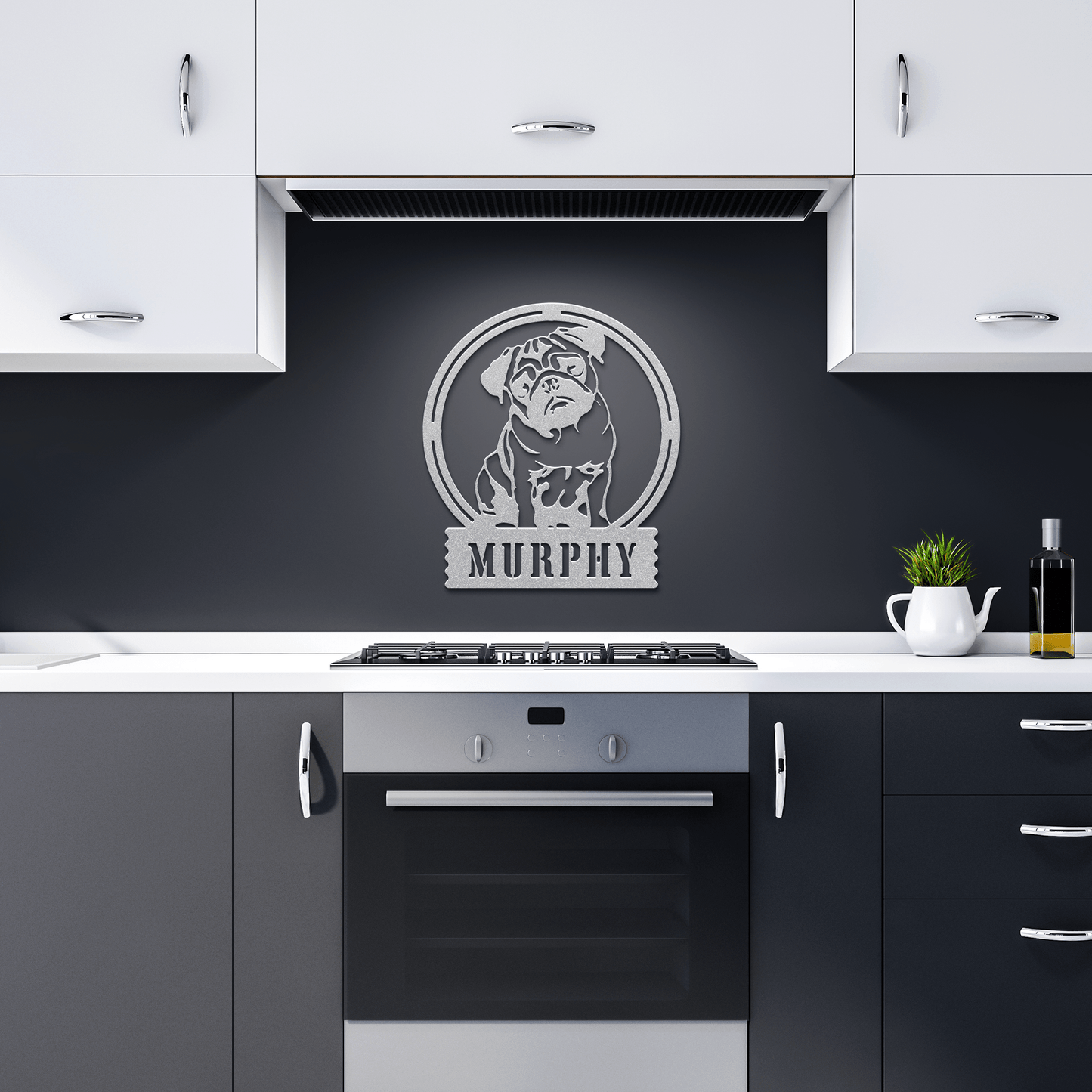 Adorable Elegance: Custom Pug Metal Wall Decor - BullyBellyMetal Sign