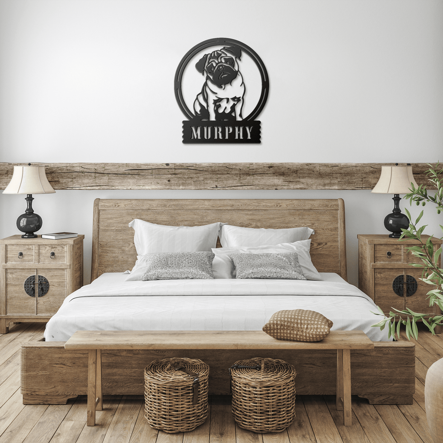 Adorable Elegance: Custom Pug Metal Wall Decor - BullyBellyMetal Sign