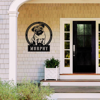 Adorable Elegance: Custom Pug Wall Decor - BullyBellyMetal Sign