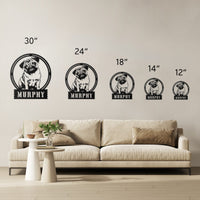 Adorable Elegance: Custom Pug Wall Decor - BullyBellyWall Art