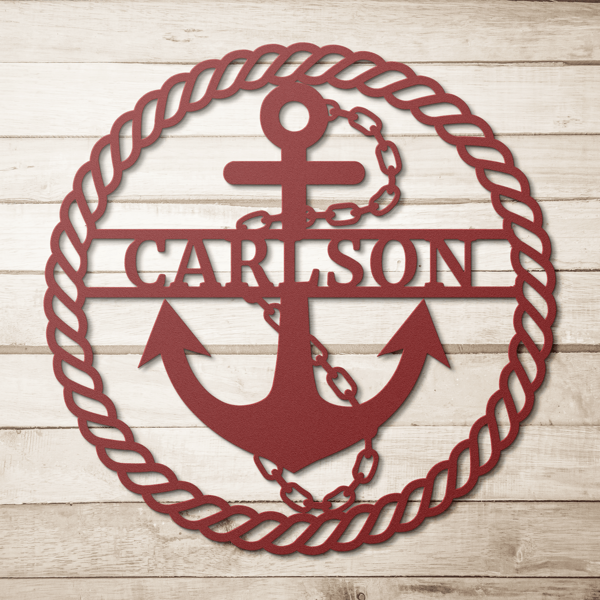 Anchor Metal Sign – Custom Nautical Family Name Wall Art - BullyBellyMetal Sign
