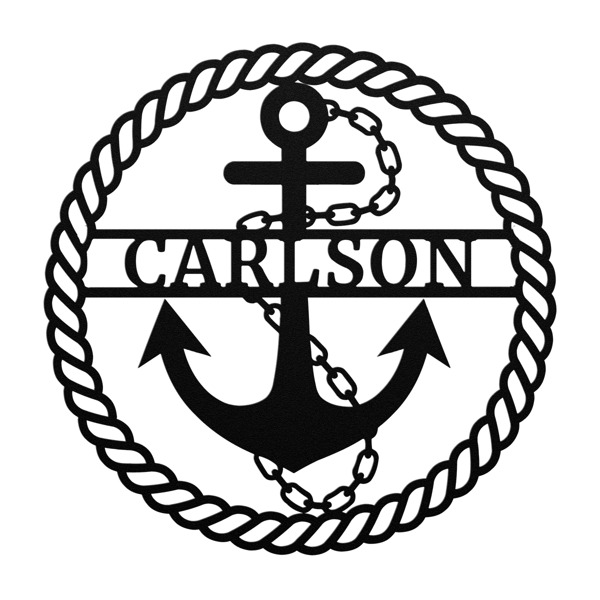 Anchor Metal Sign – Custom Nautical Family Name Wall Art - BullyBellyMetal Sign