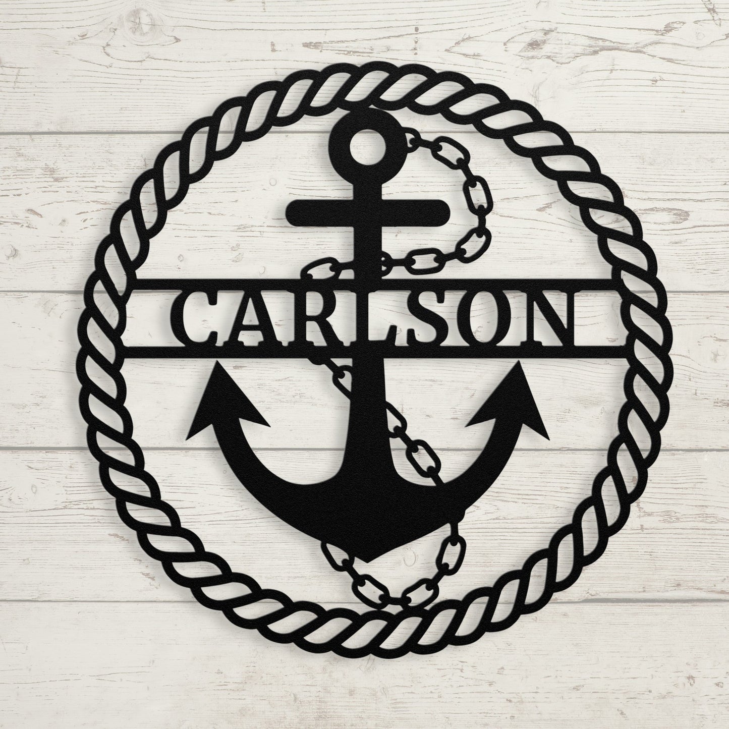 Anchor Metal Sign – Custom Nautical Family Name Wall Art - BullyBellyMetal Sign
