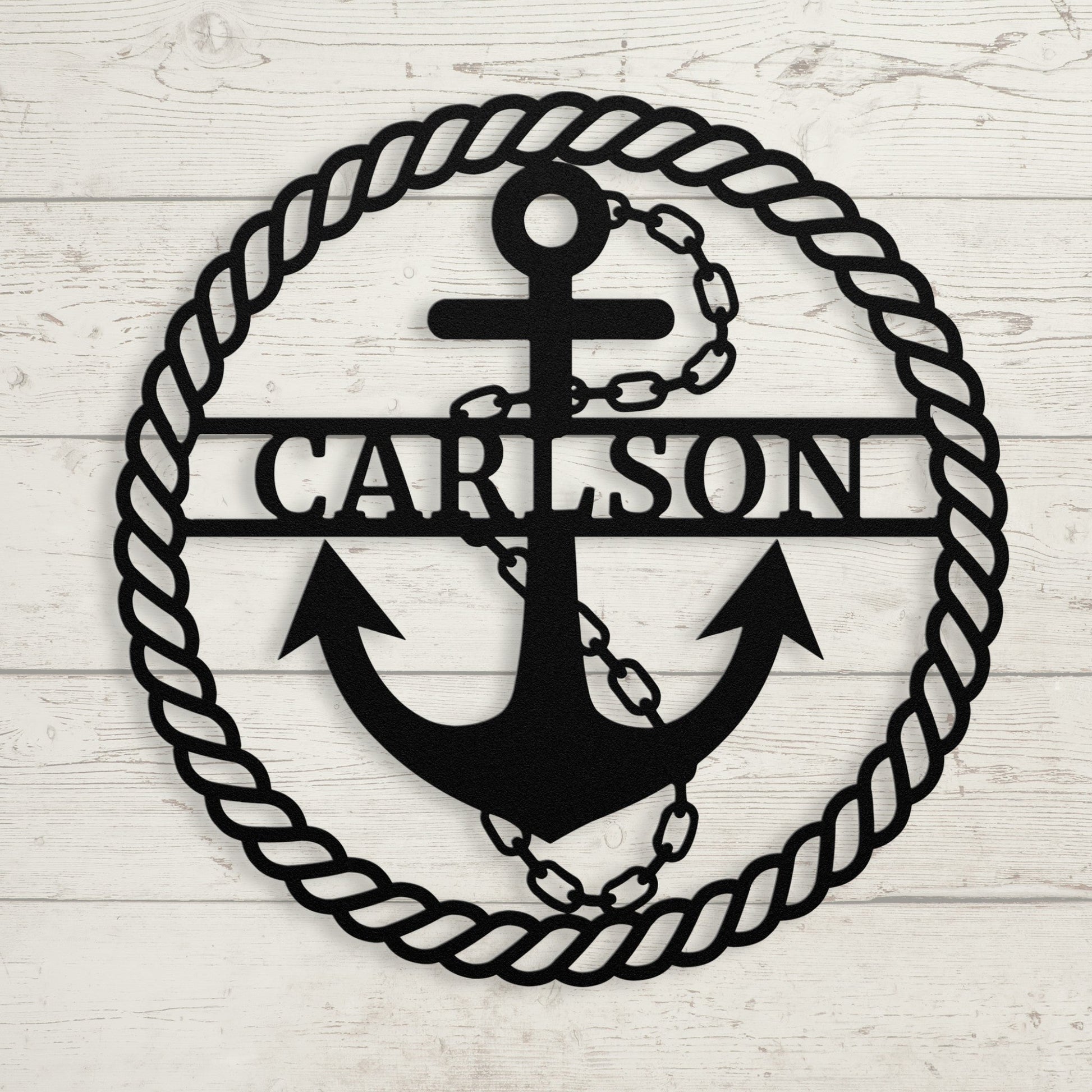 Anchor Metal Sign – Custom Nautical Family Name Wall Art - BullyBellyMetal Sign