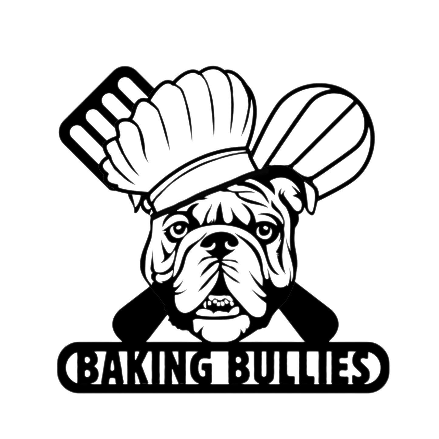 Baking Bulldog: Metal Kitchen Sign - BullyBellyMetal Sign