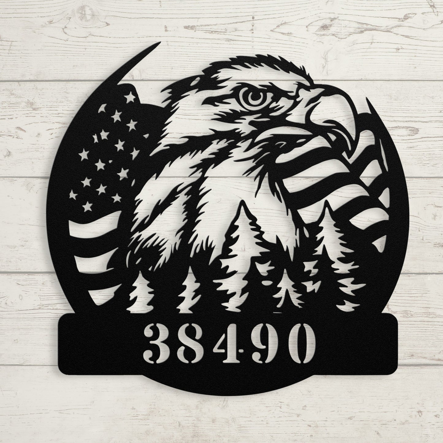 Bald Eagle American Flag Metal Sign – Patriotic Wall Art - BullyBellyMetal Sign