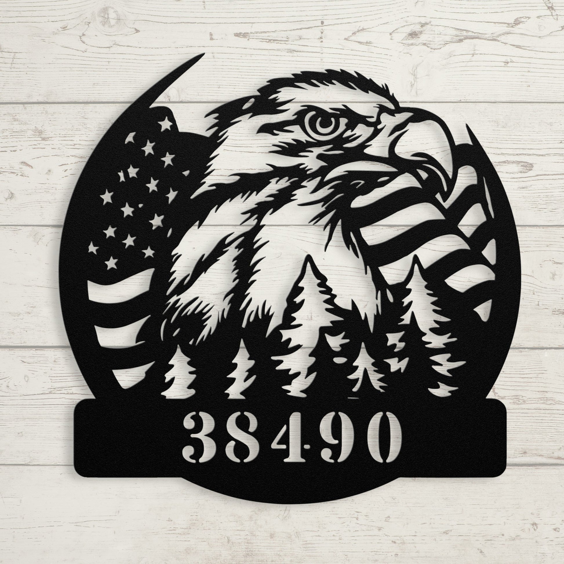 Bald Eagle American Flag Metal Sign – Patriotic Wall Art - BullyBellyMetal Sign