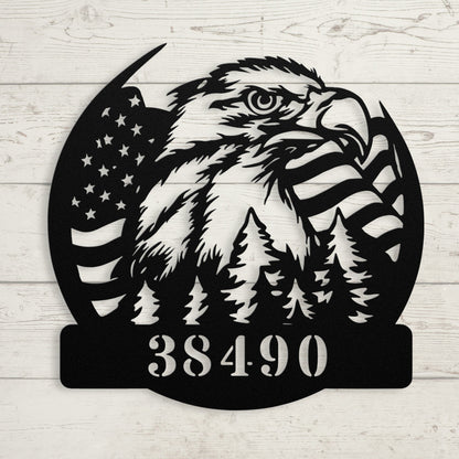 Bald Eagle American Flag Metal Sign – Patriotic Wall Art - BullyBellyMetal Sign