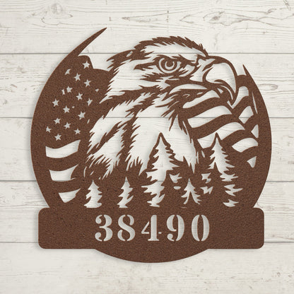 Bald Eagle American Flag Metal Sign – Patriotic Wall Art - BullyBellyMetal Sign