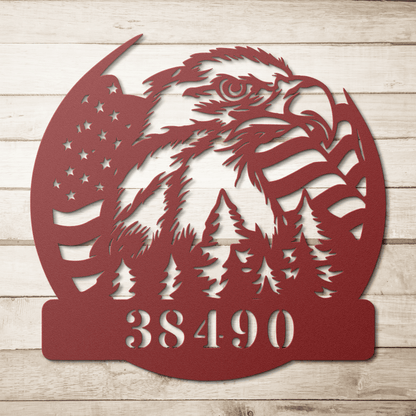 Bald Eagle American Flag Metal Sign – Patriotic Wall Art - BullyBellyMetal Sign