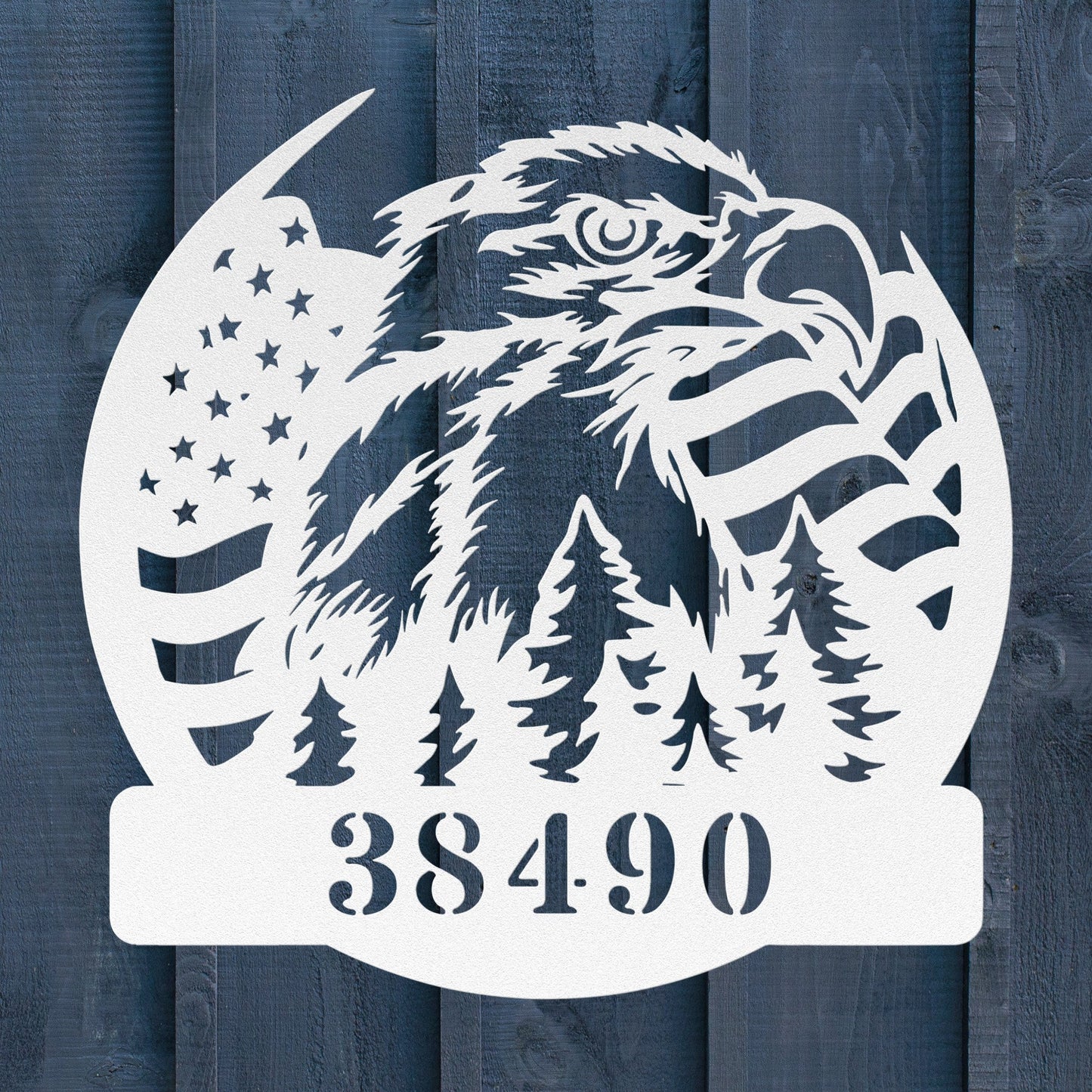 Bald Eagle American Flag Metal Sign – Patriotic Wall Art - BullyBellyMetal Sign