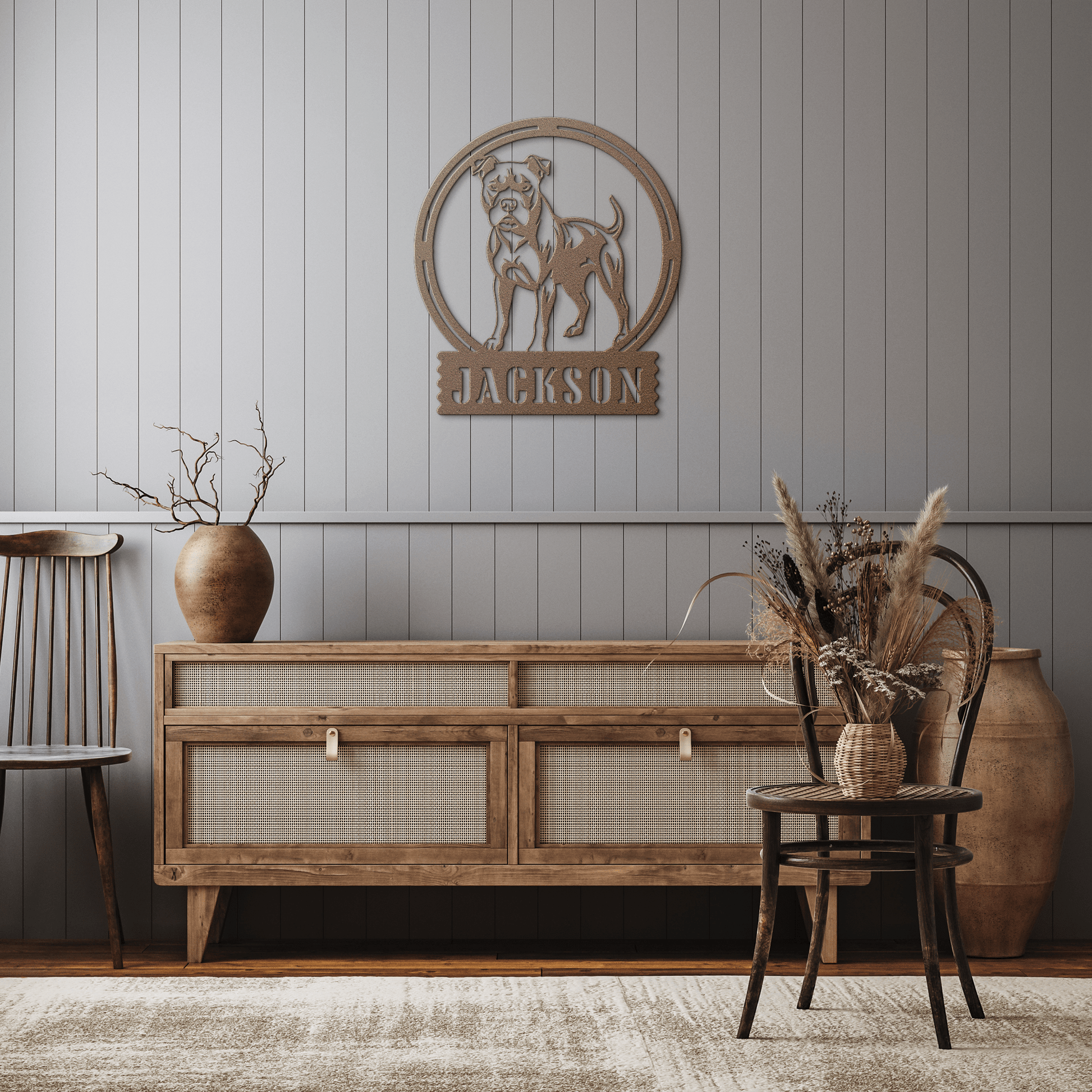Bold and Beautiful: Custom Pitbull Metal Wall Sign - BullyBellyMetal Sign