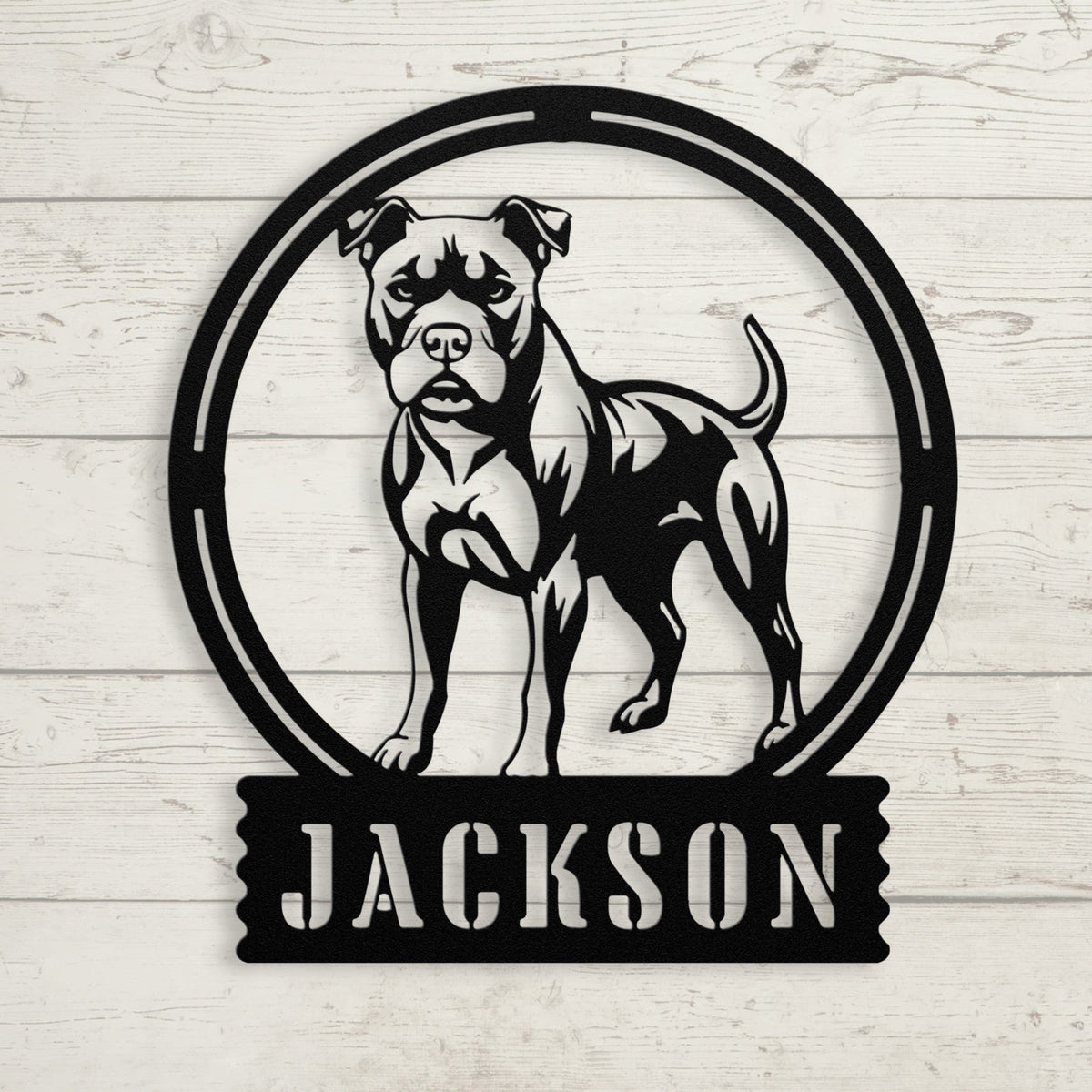 Bold and Beautiful: Custom Pitbull Metal Wall Sign - BullyBellyMetal Sign
