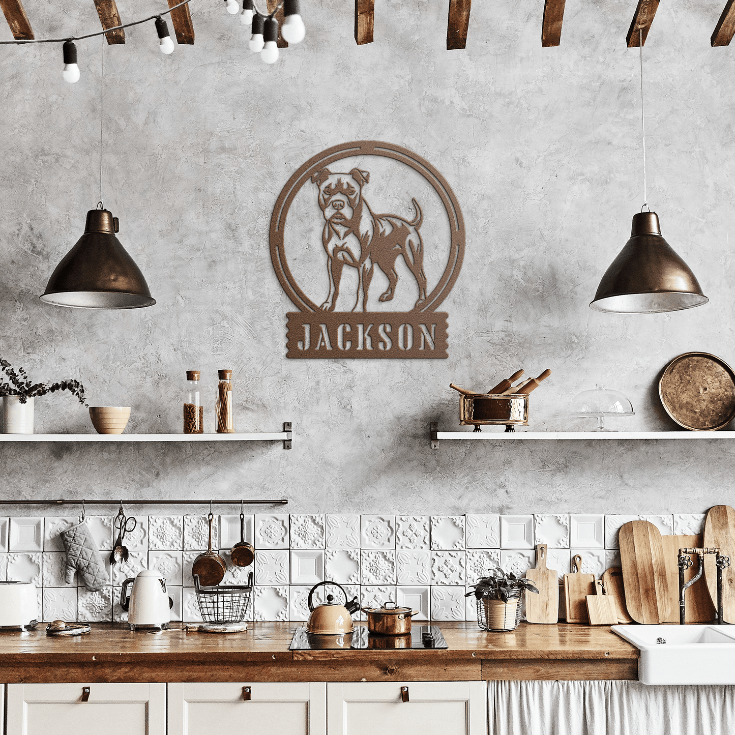 Bold and Beautiful: Custom Pitbull Metal Wall Sign - BullyBellyMetal Sign