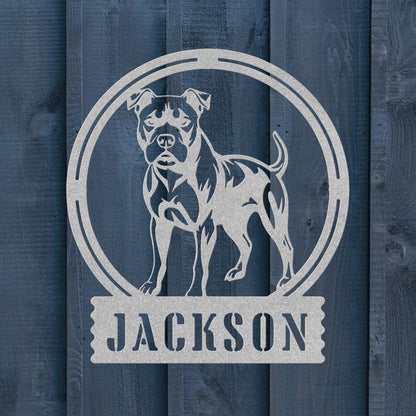 Bold and Beautiful: Custom Pitbull Metal Wall Sign - BullyBellyMetal Sign