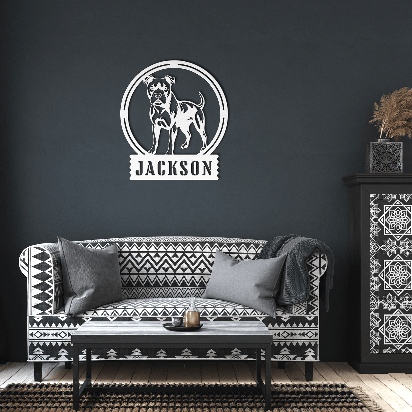 Bold and Beautiful: Custom Pitbull Metal Wall Sign - BullyBellyMetal Sign