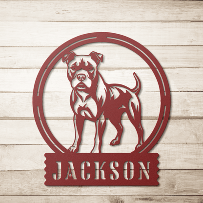 Bold and Beautiful: Custom Pitbull Metal Wall Sign - BullyBellyMetal Sign