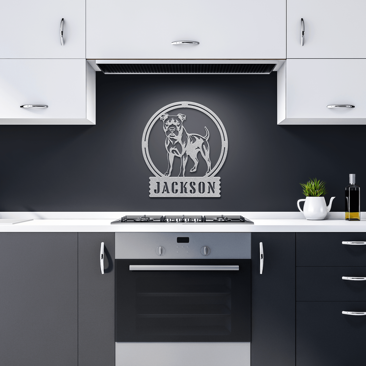 Bold and Beautiful: Custom Pitbull Metal Wall Sign - BullyBellyMetal Sign