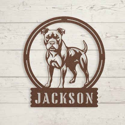 Bold and Beautiful: Custom Pitbull Wall Sign - BullyBellyMetal Sign