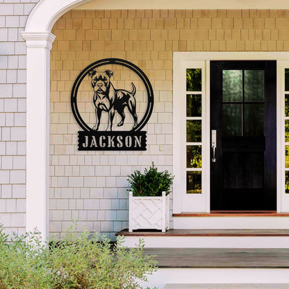 Bold and Beautiful: Custom Pitbull Wall Sign - BullyBellyMetal Sign