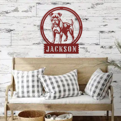 Bold and Beautiful: Custom Pitbull Wall Sign - BullyBellyMetal Sign