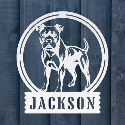 Bold and Beautiful: Custom Pitbull Wall Sign - BullyBellyMetal Sign