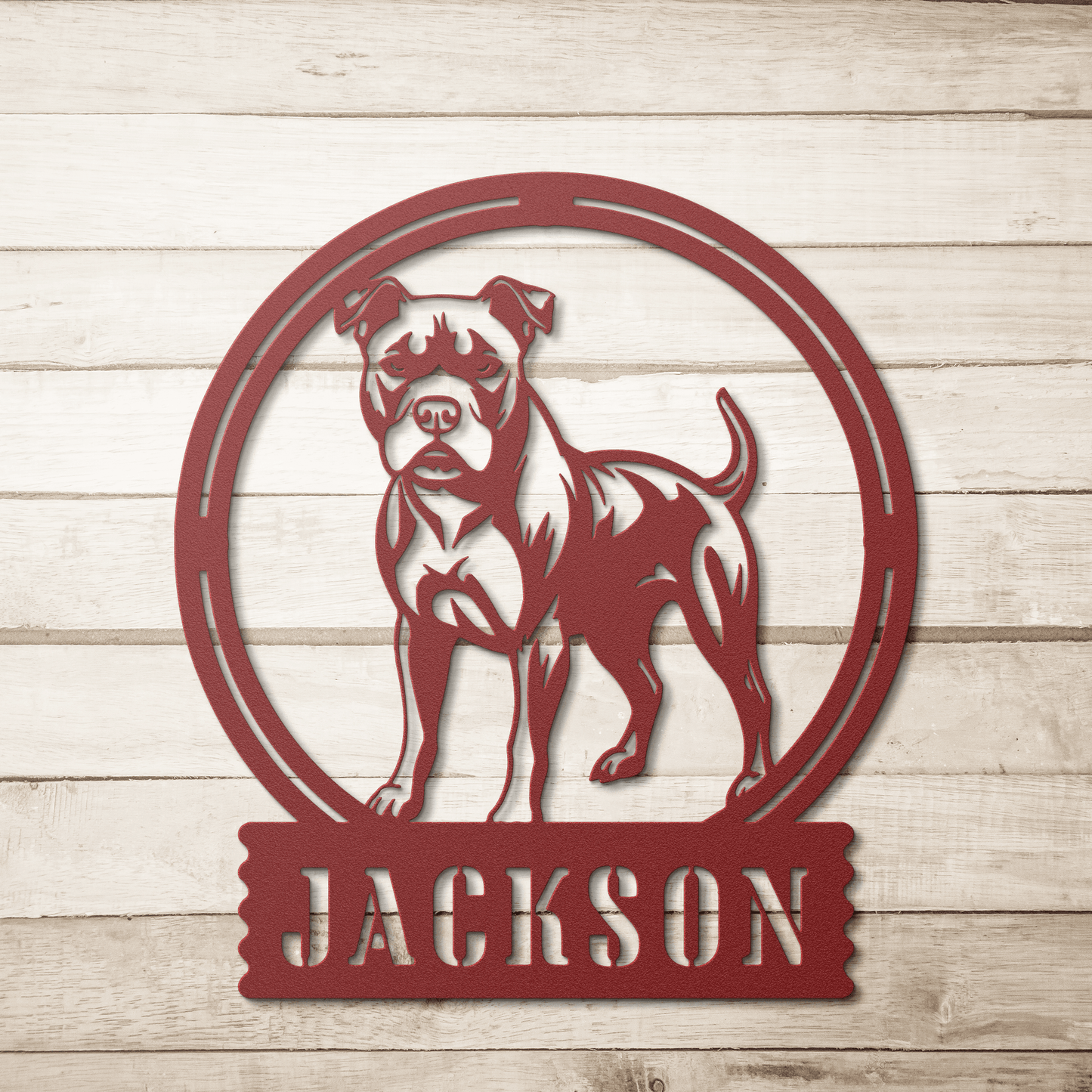 Bold and Beautiful: Custom Pitbull Wall Sign - BullyBellyMetal Sign