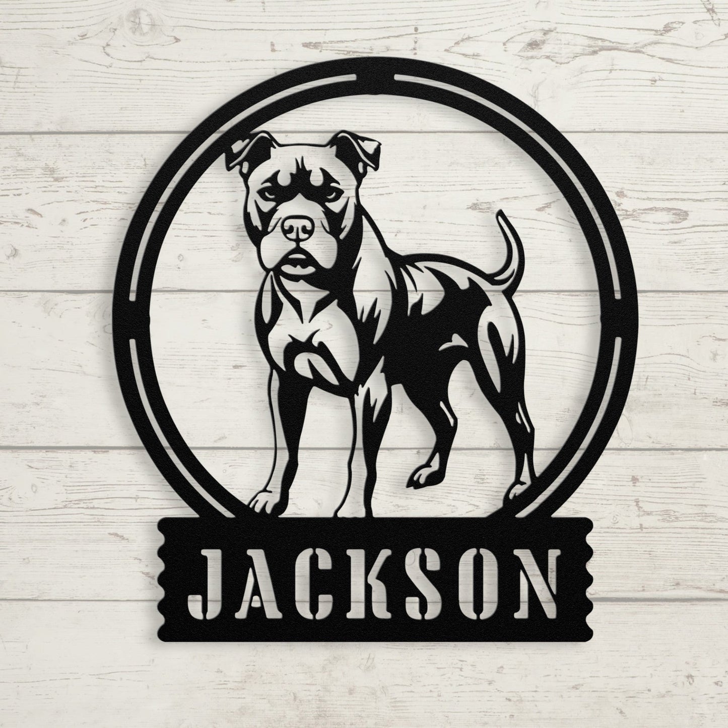 Bold and Beautiful: Custom Pitbull Wall Sign - BullyBellyMetal Sign