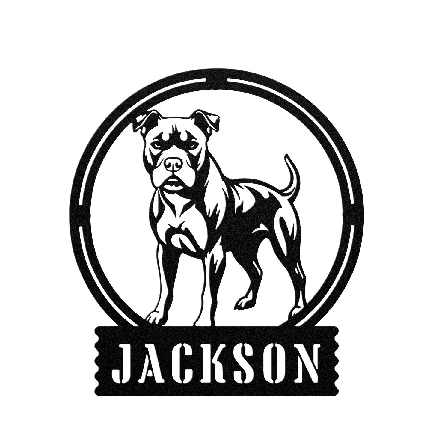 Bold and Beautiful: Custom Pitbull Wall Sign - BullyBellyMetal Sign