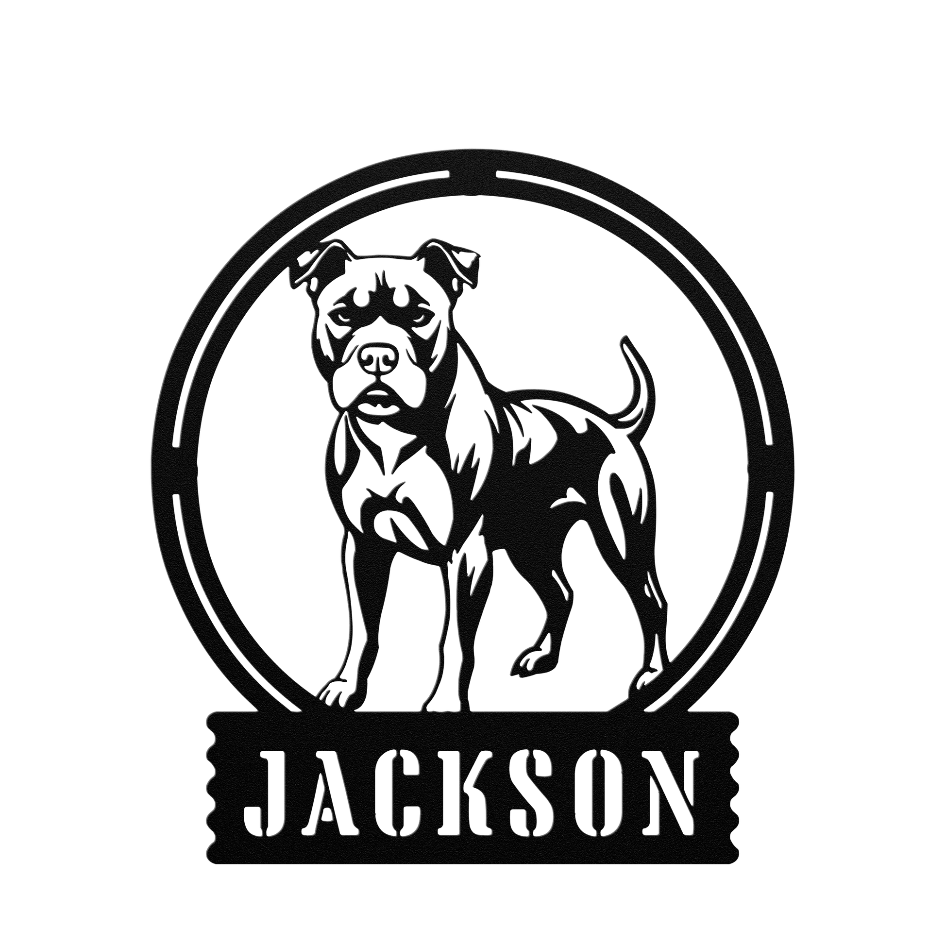 Bold and Beautiful: Custom Pitbull Wall Sign - BullyBellyMetal Sign