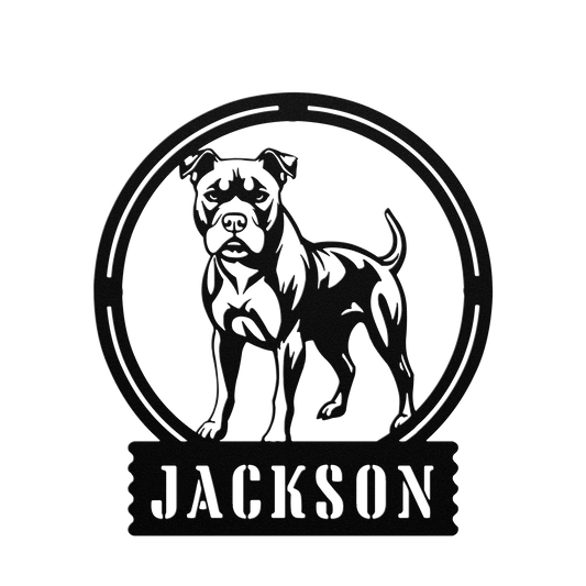 Bold and Beautiful: Custom Pitbull Wall Sign - BullyBellyMetal Sign